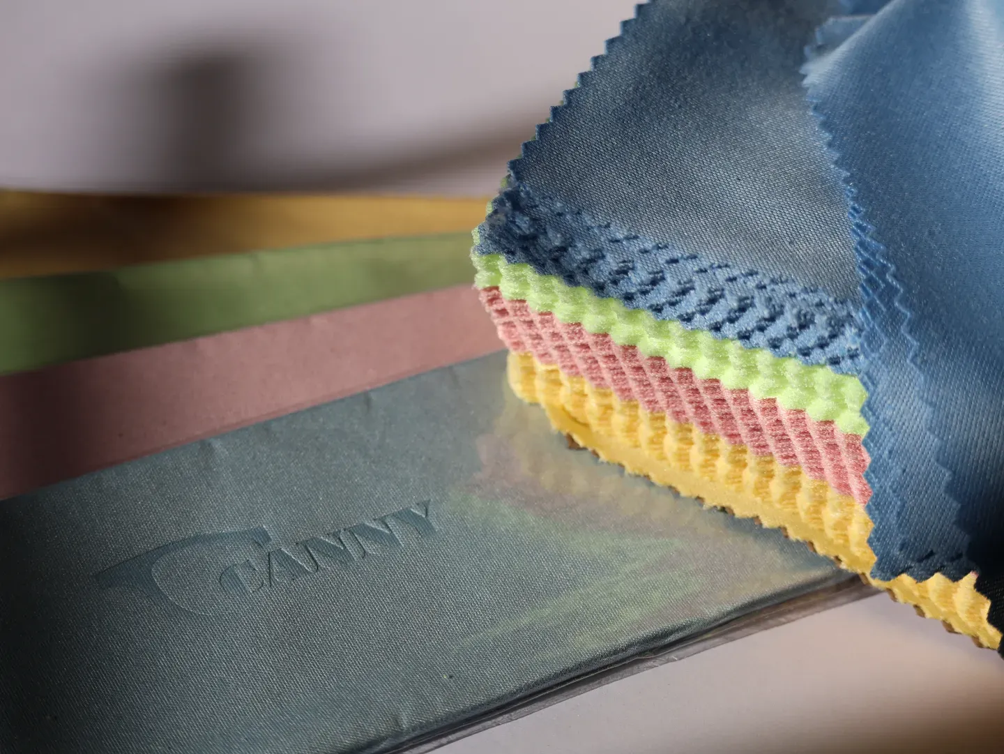 Premium microfiber cloths, free with eyewear purchases at Neth Lanka Opticals.