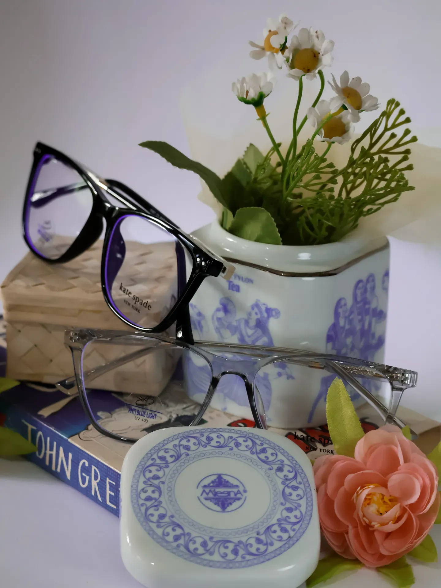 Close-up of classic frame design. Reliable vision correction and specs repairs in Sri Lanka.