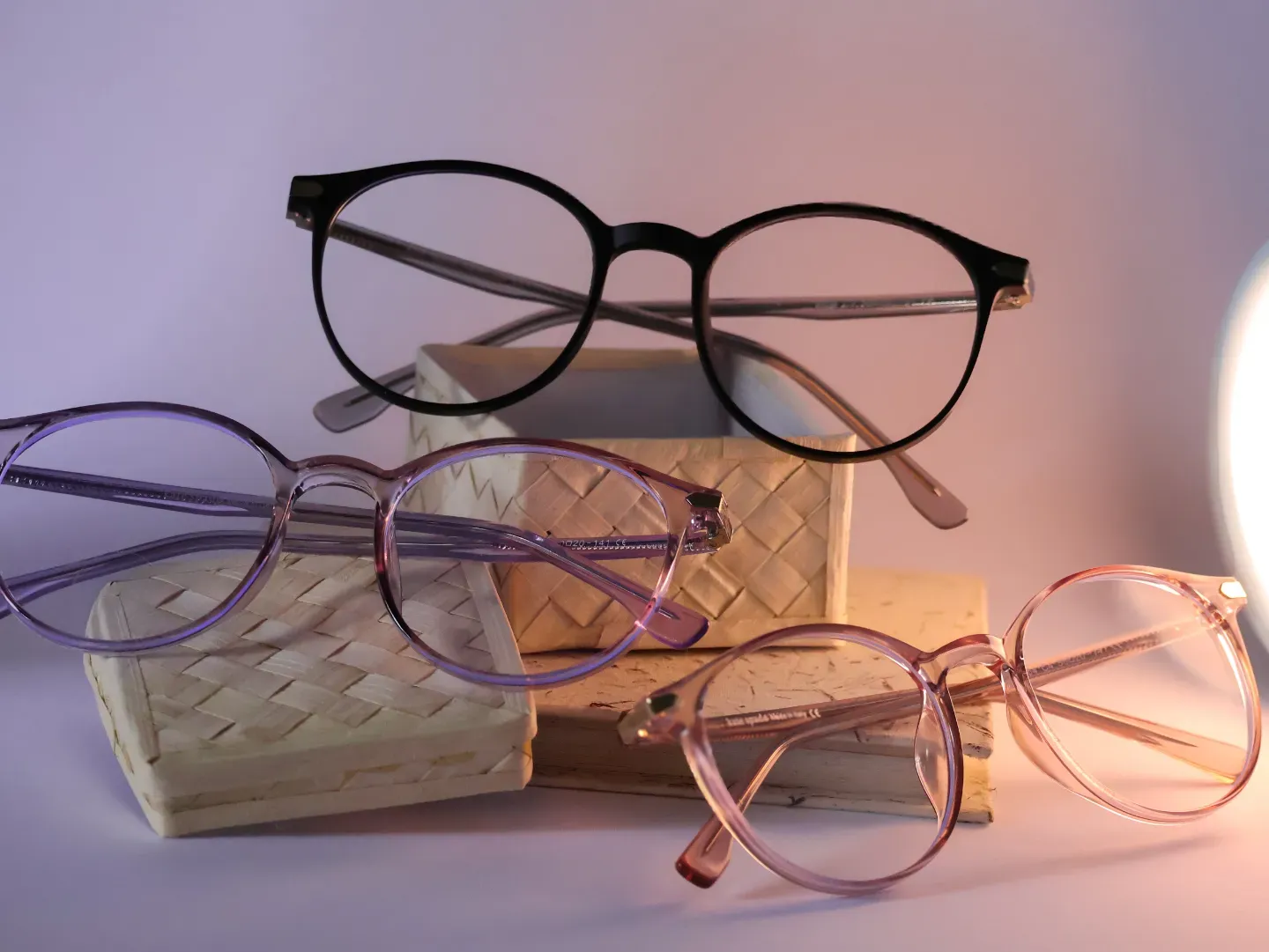 Trendy Plastic Acetate Round Glasses for men and women, available at Neth Lanka Opticals Sri Lanka.
