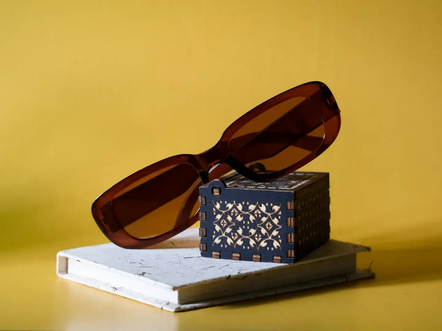 The Sienna Sleek Brown Rectangular Sunglasses. 100% UV protection shades and specs at Neth Lanka Opticals.
