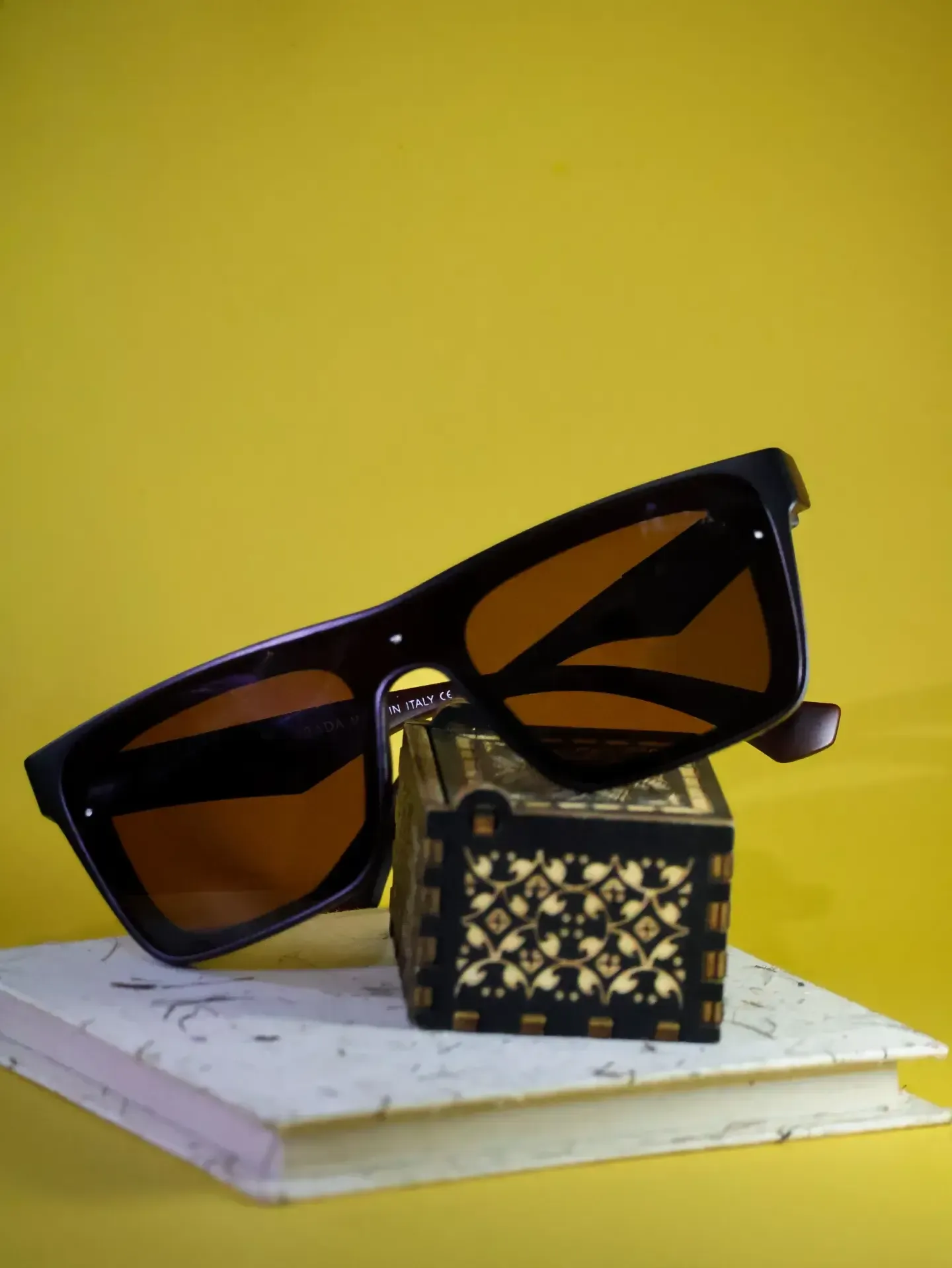 Vogue Square Brown Oversized Sunglasses. Warm-tinted UV protection specs from Neth Lanka Opticals.