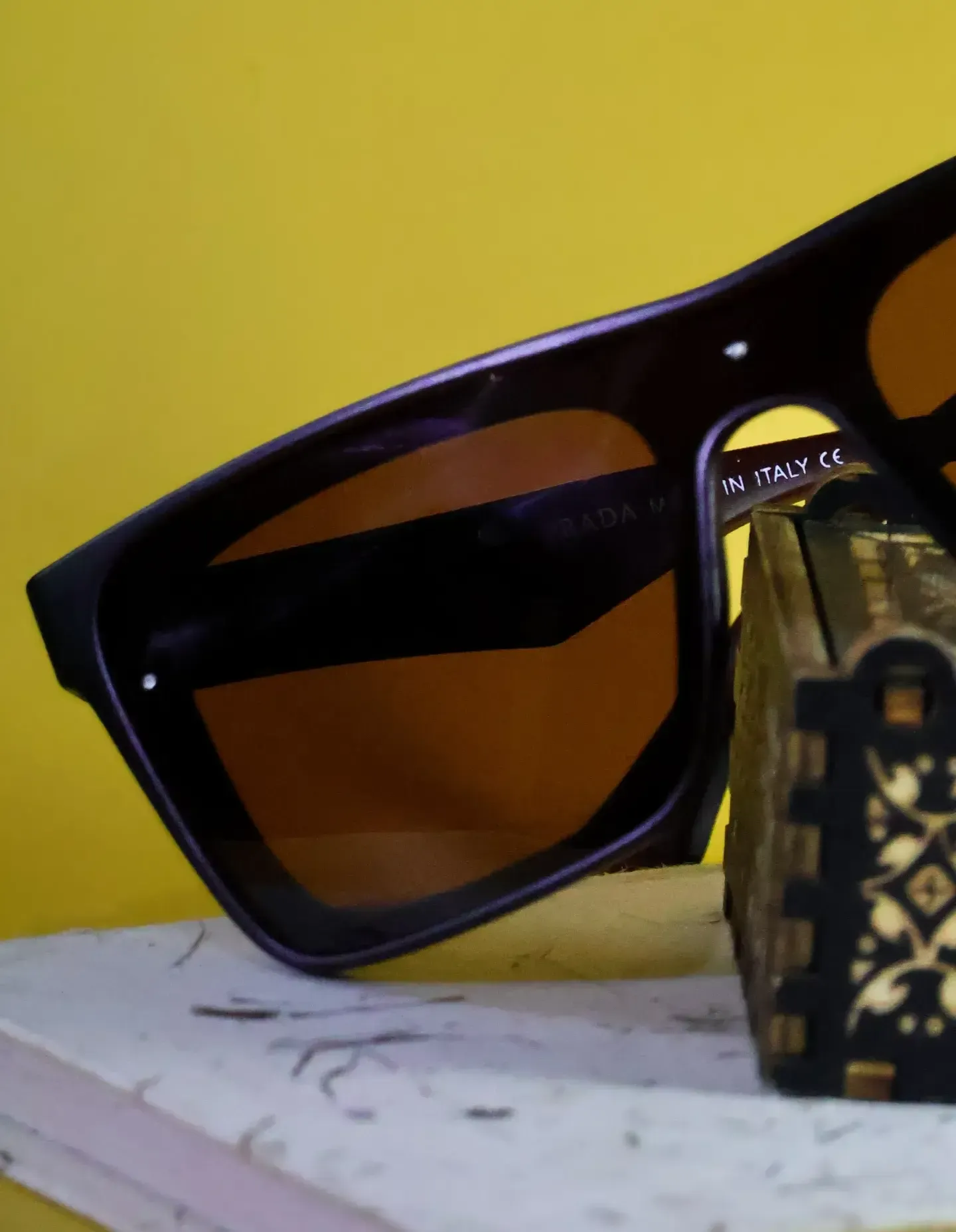 Side view of Vogue Square brown sunnies. Enhances contrast on sunny days in Sri Lanka with premium glasses.